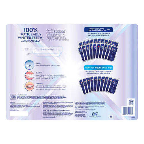 Crest 3D Whitestrips, 20 Professional behandlinger + 10 Monthly behandlinger